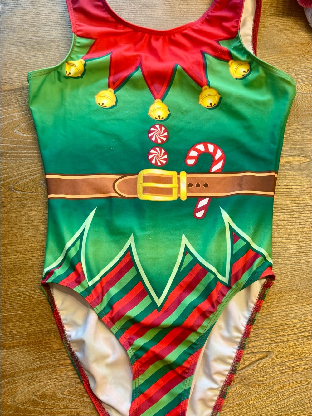 Destira Holiday Elf leotard - Green & Red AS